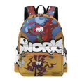 thumbnail image 1 of Los Snorks-theme Backpack, Campus style schoolbag Bookbag with Adjustable Shoulder Straps And Large Zip Compartment, Unisex Travel Bags.42x30x15cm, 1 of 6