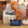 thumbnail image 5 of Fall Pillow Covers 20x20 inch Set of 4 Buffalo Plaid Fall Blue Pumpkin Throw Pillow Cover Autumn Thanksgiving Decoration for Home Couch Bed, 5 of 6