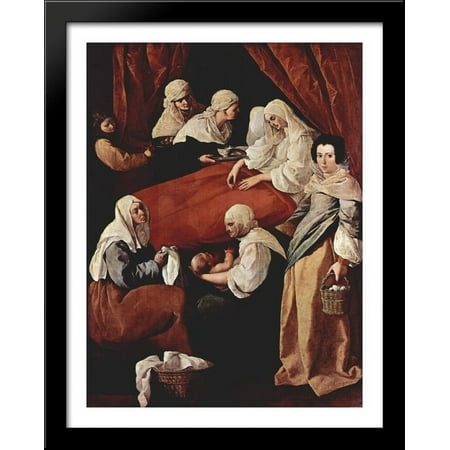 Birth of the Virgin 28x36 Large Black Wood Framed Print Art by Francisco de Zurbaran
