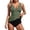 Dark Green, variant on uvwlwu Women's Two Piece Tankini Swimsuit Deep V Neck with Tropical Print High Waist Bottoms,M