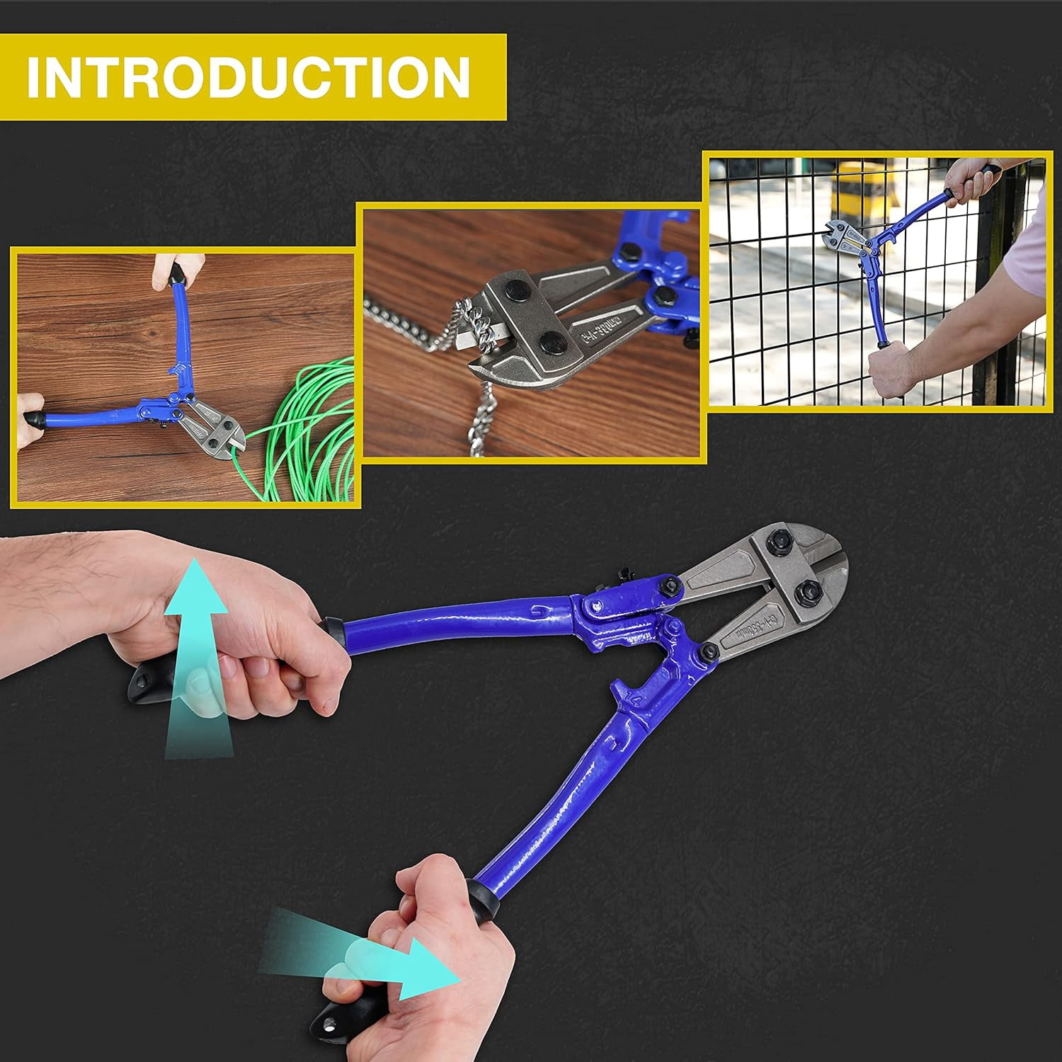 Bolt Cutter Pliers Set Industrial 14" and Mini 8" High Leverage Cable Cutter