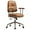 Brown -Metal Pipe, variant on ECOTOUGE Mid Century Modern Fabric Office Chair with Wheels, Upholstered Desk Chair with Armrests, Adjustable Faux Leather Desk Chair with Rolling Wheels for Home Office (Brown -Metal Pipe)