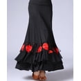 thumbnail image 2 of whitewed Long Floral Ballroom Waltz Foxtrot Latin Flamenco Party Square Dancing Skirts, 2 of 4