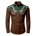 thumbnail image 3 of FYDUU Boy's Western Cowboy Shirt Printed Long Sleeve Shirts Vintage Casual Button Up Blouses Regular Fit Dress Festival Shirts For Kids 10-11 Years, 3 of 3