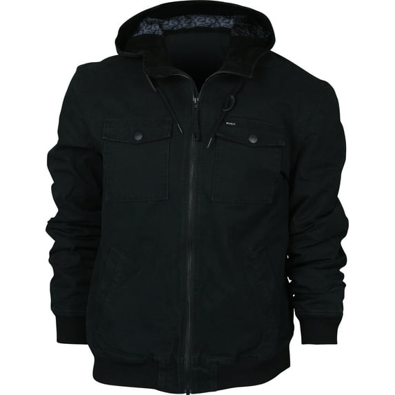 RVCA Mens VA Sport Hooded Bomber II Jacket - Black