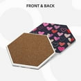 thumbnail image 2 of XMXY Drink Coasters with Holder for Coffee Table, Romantic Pink Blue Hearts Absorbent Ceramic Cups Coaster Sets 6 Pack, 4 Inches Hexagon, 2 of 9
