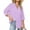 Purple#2, variant on Womens Loose Casual T-Shirt Adjustable Roll-Up Sleeves V-Neck Solid Color Tops with Buttons Relaxed Daily Work Tunic Blouses(White#2,XL)