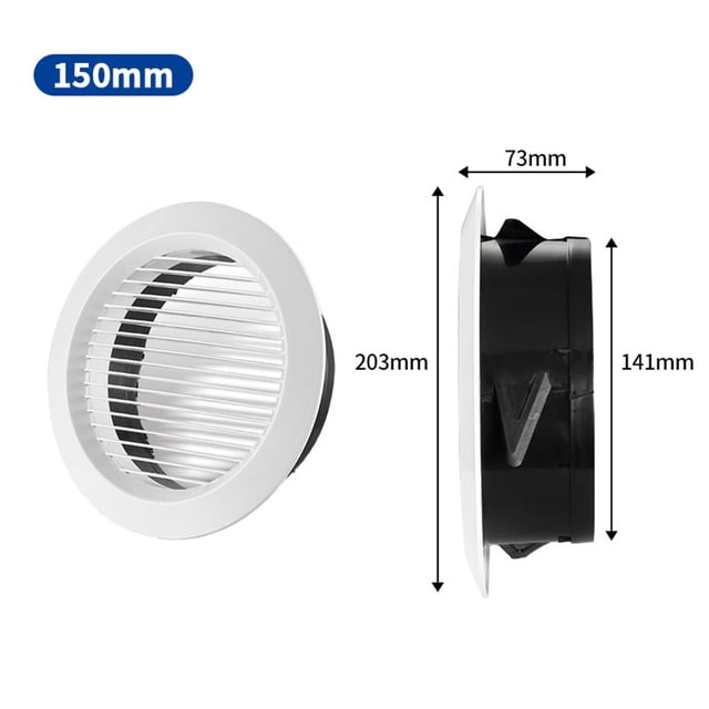 150mm Round Adjustable Wall Interior Vent ABS Ventilation Grille Vent Cover