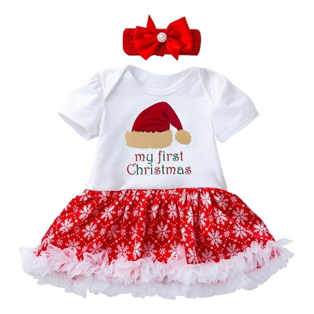 

Toddler Clothes For Girls Christmas Cartoon Socks Tree Snow Flower Short Sleeve Dress And Hair Accessories Crop Top And Sweatpants Girls Clothing Sets 12-24 Months