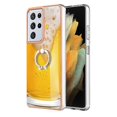 thumbnail image 2 of Funda para Samsung Galaxy S21 Ultra 5G con galvanoplastia de doble cara IMD y soporte para anillo (sonrisa), 2 of 5