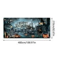thumbnail image 3 of Dongrere Halloween Garage Door Decoration - Hanging Tapestry, 6x16ft, Pumpkin and Graveyard, 3 of 6