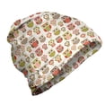 thumbnail image 1 of Owls Unisex Beanie, Retro Childish Flowers, Hiking Outdoors, Multicolor, by Ambesonne, 1 of 1