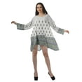 thumbnail image 4 of Moomaya Long Sleeve Shirt Women Printed Plus Size Dresses Rayon Short Tunic Tops, 4 of 6
