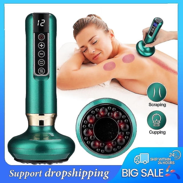 Elektrisk Massageapparat Vakuum Sug Guasha Anti Celluliter Skrapning Infraröd Massageterapi (2 produkter) (FMY)
