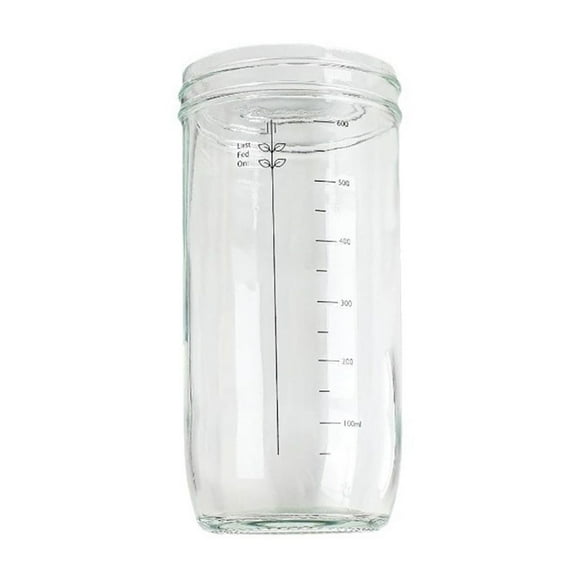 WLOELOEW Pot de Levain avec Couvercle et Thermomètre Contenant de Fermentation en Verre pour Faire du Pain 6.89X3.27X3.27 Pouces