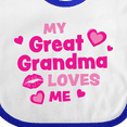 thumbnail image 4 of Inktastic Valentine's Day My Great Grandma Loves Me Hearts and Lips Boys or Girls Baby Bib, 4 of 4