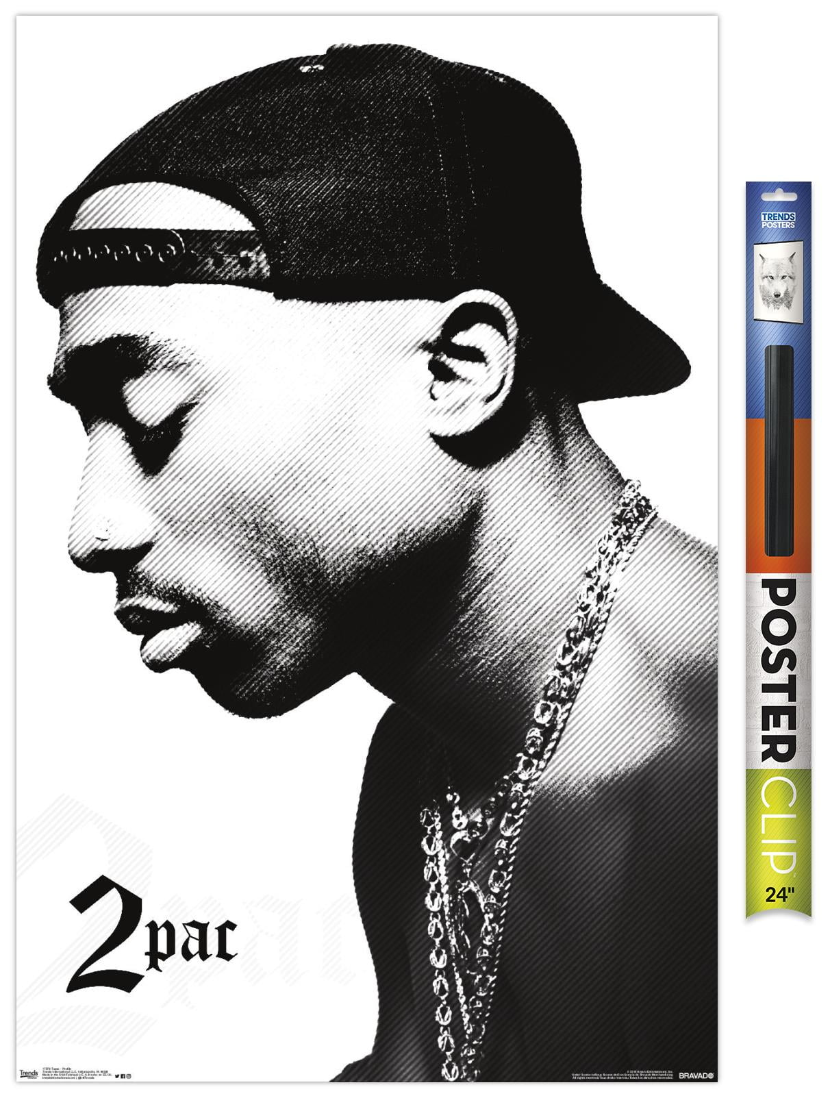 Tupac Profile Premium Poster and Poster Clip Bundle