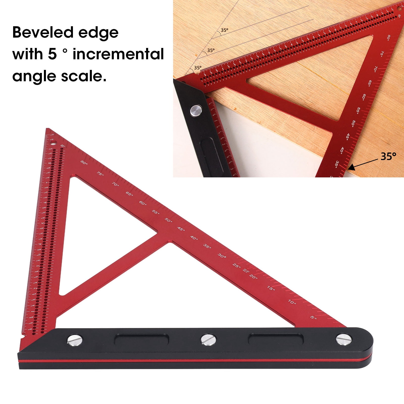 Aluminum Alloy Triangle Ruler – Precision Woodworking Square For Height & Angle Measuring - View #8