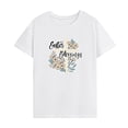 thumbnail image 1 of Camiseta de mujer, camiseta básica, camiseta informal suave con cuello redondo para viajes, trabajo, compras S, 1 of 7