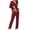 Wine, variant on Lindreshi Womens Pajama Sets 2pc Women's Summer Home 2 Piece Lounge Matching Sets Pajamas Long Sleeve Tops and Long Pants