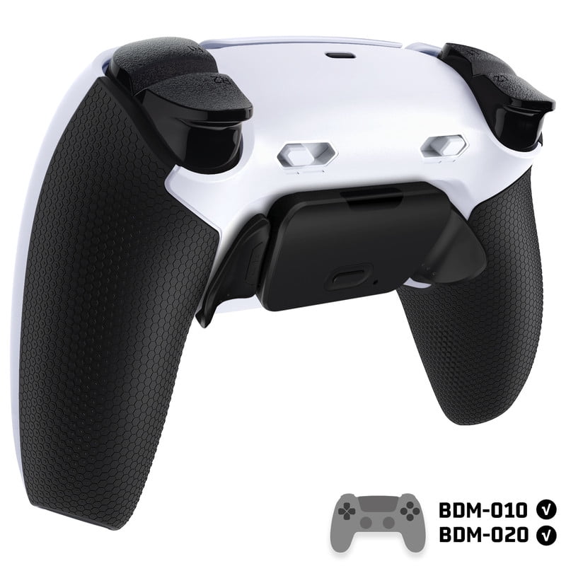 eXtremeRate RISE Plus MAX Back Paddles Kit with Clicky Trigger Stops & Rubberized Grip , Black Remappable Back Buttons Kit for PS5 Controller BDM-010/020- White Black -NO Controller
