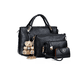 thumbnail image 1 of Juego 4 Bolsos Mujer Cartera Tote Cosméticos Tarjetero Oso Xtellar  Color Negro, 1 of 4