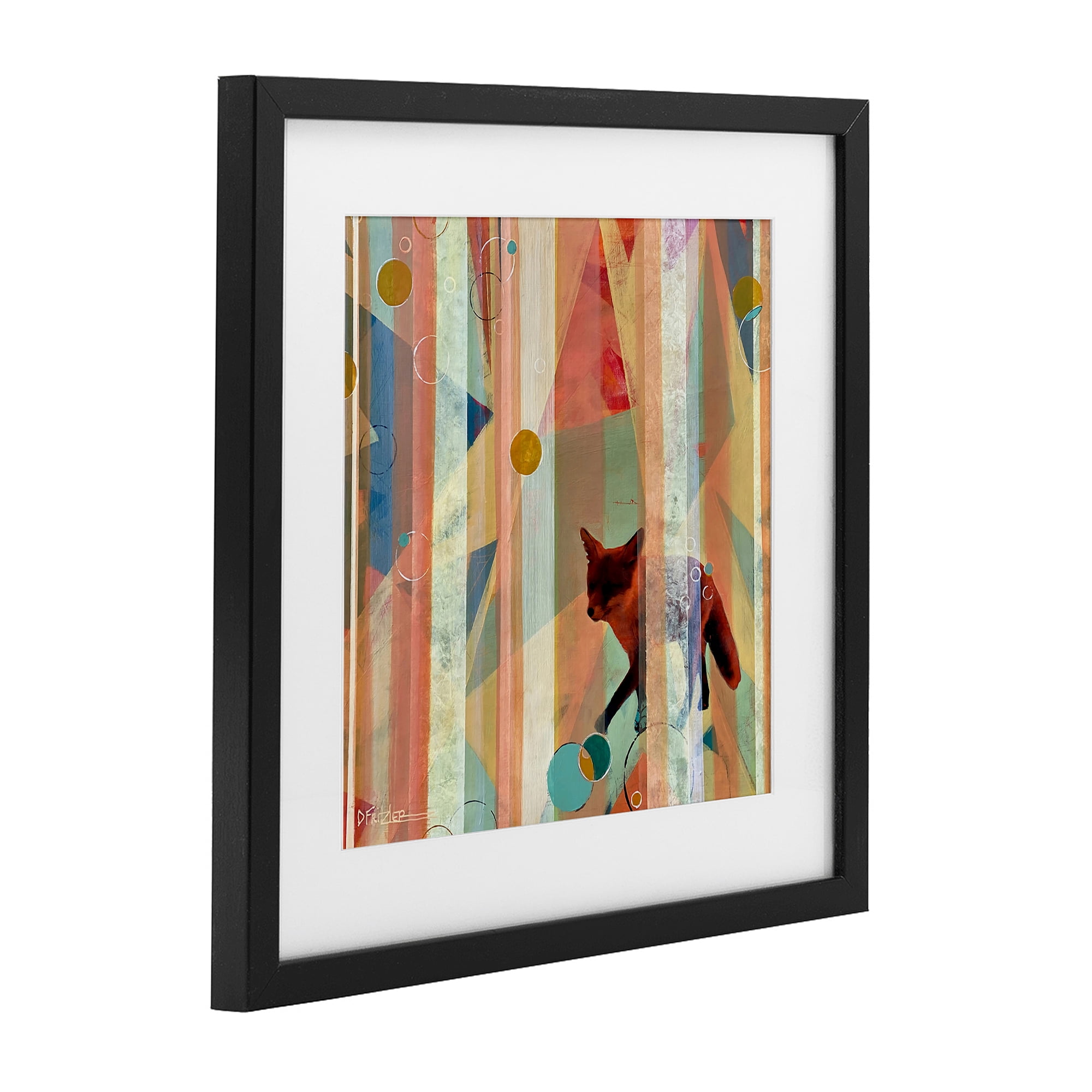 Stupell Industries Making My Move Fox Black Framed Print Under Glass, design by Dianna Fritzler
