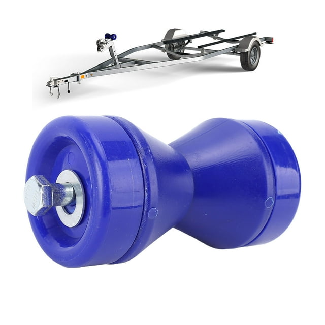 Trailer 90mm Boat Trailer Bow Roller Shock Absorbing Wearproof Impact PVC Bow Stop Bell Roller Blue