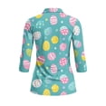 thumbnail image 3 of Uorisanigo Easter Egg Women's Golf Top Fashion Versatile Moisture Wicking Casual Tennis Activewear Quarter Zip 3/4 Roll Sleeve Workout Sports Comfortable Outing Wear Size S, 3 of 7