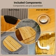 thumbnail image 5 of JRYTIN  34” Handcrafted Cedar Wood Japanese Soaking Tub with Lid Deep Soaking Experience Portable Square Freestanding Wood Tub, 5 of 9