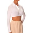 thumbnail image 4 of Gemsli Long Sleeve Crop Top with Pointy Collar SH320, 4 of 5