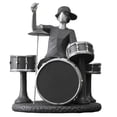 thumbnail image 1 of Tachiuwa Rock Band Player Statue Singer Musical Instruments Sculpture Desktop Decor Drum, 1 of 9