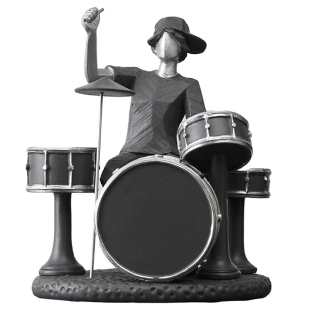 Tachiuwa Rock Band Player Statue Singer Musical Instruments Sculpture Desktop Decor Drum