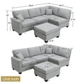 thumbnail image 6 of [VIDEO provided][New]89.8*60.2" Modern Sectional Sofa,5-Seat Modular Couch Set with Convertible Ottoman,L-Shape Linen Fabric Corner Couch Set with 2 Pillows for Living Room,Apartment,Office, 3 Colors, 6 of 9
