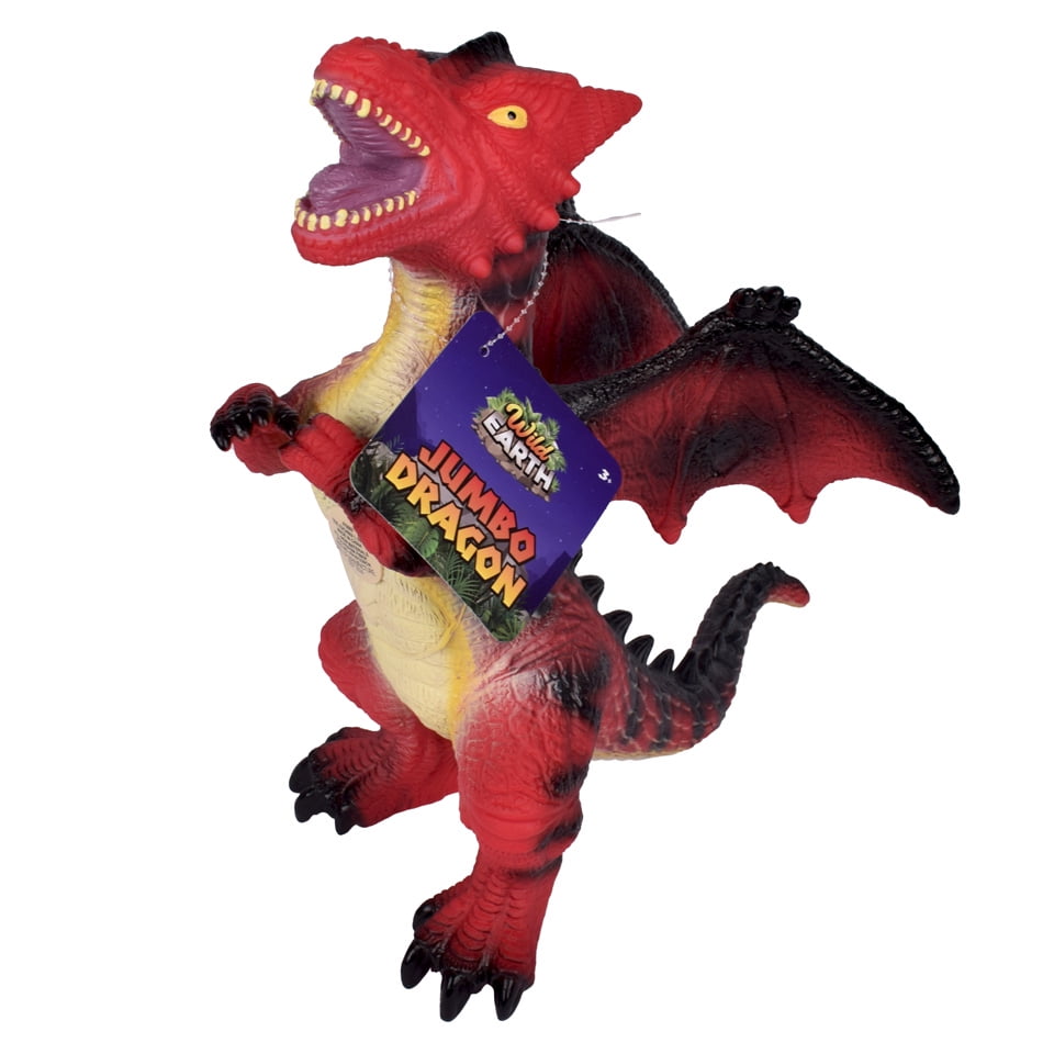 Wild Earth Jumbo Dragon, Large Animal Figure, Red, Toy for Children Ages 3+