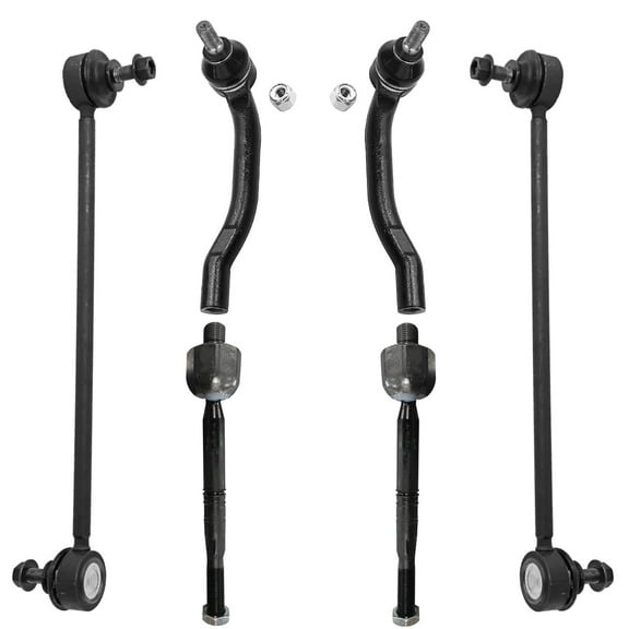 Detroit Axle - Front 6pc Suspension Kit for 2018-2022 Honda Accord, 4 Outer and Inner Tie Rods 2 Stabilizer Sway Bars 2019 2020 2021 Replacement