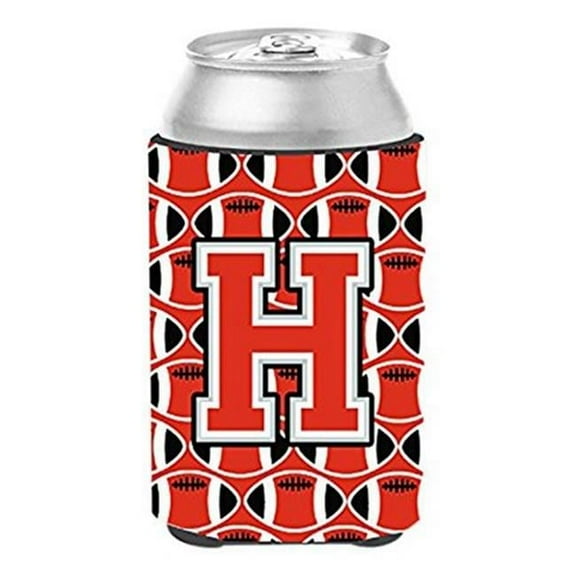 Letter H Football Scarlet & Grey Can or Bottle Hugger
