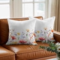 thumbnail image 3 of Pastoral Wild Flowers Throw Pillow Cover Farmhouse Floral Leaves Plants Cotton Linen Cushion Cover Throw Pillow Case with Invisible Zipper for Couch Sofa Bed Chair Car 20x20 Inch, 3 of 9
