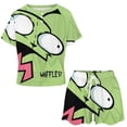 thumbnail image 2 of Invader Zim Summer Home Suit For Womens Short-Sleeved Pajama Set 2pcs Loungewear Soft Sleepwear T-Shirts Tee Shirt Top And Short Sleeping Pants, 2 of 8