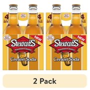 (2 pack) Stewart's Cream Soda Made with Sugar, 12 fl oz, 4 pack