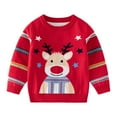 thumbnail image 3 of Toddler Boys Christmas Sweatshirts Long Sleeve Pullover Shirts Reindeer Sweaters Xmas Cartoon Sport Tops, 3 of 12