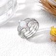 thumbnail image 2 of Divine_creation 2.20 Ct Pear Cut Fire Opal Womens Engagement Bridal Ring Set 14K White Gold Plated 925 Sterling Silver -4, 2 of 3