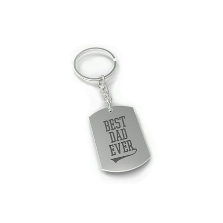 Nickel Plated Keychain for Dad - Best Dad Ever Glossy Finish Father's Day