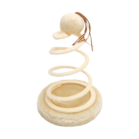 Spring Cat Scratching Post Interactive Toy,Self Standing Base Durable Sisal Scratching Exercise Tower,Claw Grinding Stress Relief Indoor Cat Fitness Entertainment Scratching Device