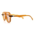 thumbnail image 6 of Retro Vintage Vibe Unique Horned Hinge Thick Plastic Racer Sunglasses Orange - Beige, 6 of 7