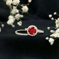 thumbnail image 6 of Rosec Jewels Lab Grown Ruby Solitaire Engagement Ring 2 Ct - Split Shank Ring for Women - AAAA Grade Certified - with Jewelry Box, 14K Yellow Gold, US 6.50, 6 of 9