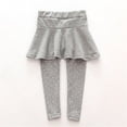 thumbnail image 3 of Lovebay Little Girls Polka Dot Leggings Pants with Tutu Skirts Kids Footless Tights Light grey 6-7 Years, 3 of 5