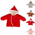 thumbnail image 4 of Odeerbi Infant Boys Girls Winter Coat Fleece Lined Puffer Jacket Thermal Padded Coats Kids Solid Color Cotton Plush Coat Hooded Jacket Plush Warm Outerwear Infant Clothes Gray, 4 of 4