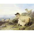 thumbnail image 2 of Richard Ansdell 18x15 Gold Ornate Wood Frame and Double Matted Museum Art Print Titled - Sheep on a Mountainside (1856), 2 of 4