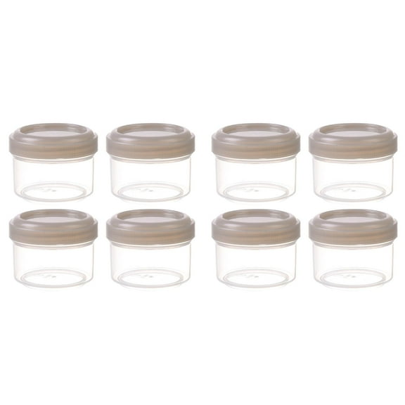 COURAGEDG 8PCS Mini Clear Jars With Leakproof Lids Round Clear Container 35ml Refillable Storage Containers For Home And Kitchen Organizing Kitchen Ware I Design Organizers Kitchen Organizer